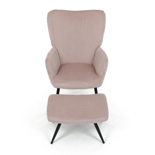 Fotel relaksacyjny z podnóżkiem L7285 PINK6,różowy