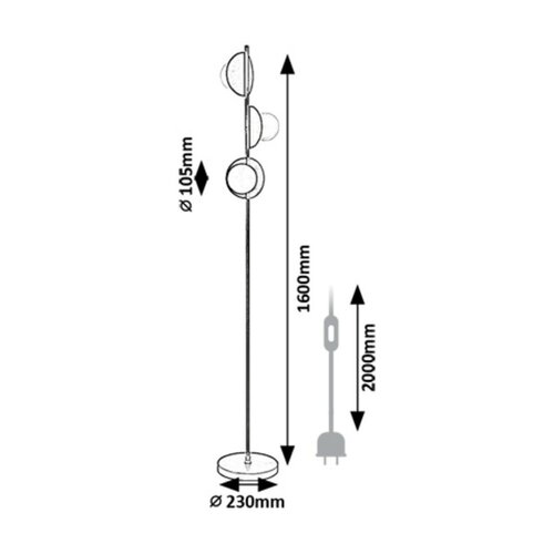 Rabalux 74223 Design lampa podłogowa Jules, G9, 3xmax. 5W, IP20