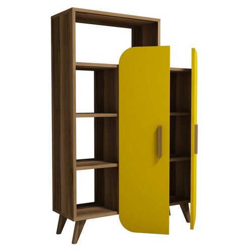 Knižnica Form Yellow and Walnut