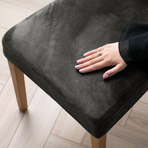 Restilo Napinac za stol Sento temno siva, 48 x 48 x 58 + 10 cm, komplet 6 kosov