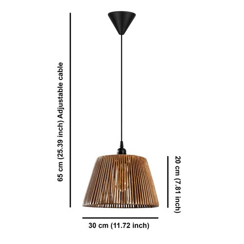 Lampa wisząca Cone - Natural, czarny