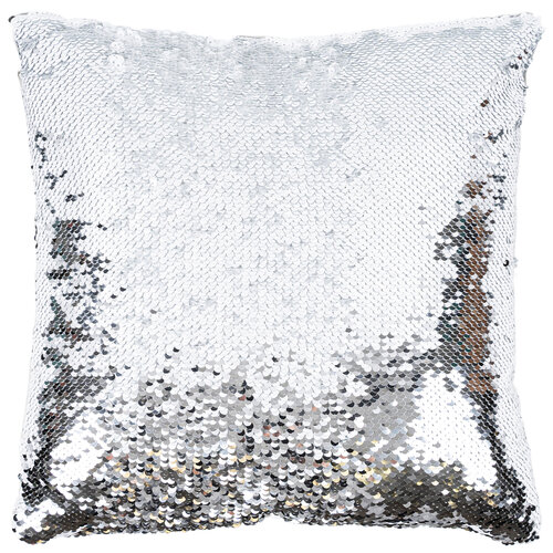 Poduszka z cekinami srebrny, 40 x 40 cm