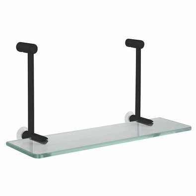 SAPHO 1301-15B підвісна скляна полиця для душової кабіни 40 x 18 x 12,5 см, чорна матова