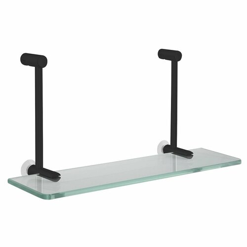 SAPHO 1301-15B viseča steklena polica za tuškabino 40 x 18 x 12,5 cm, črna mat