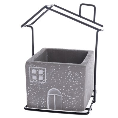 Betonový obal na květináč House šedá , 11 x 14 x8,7 cm