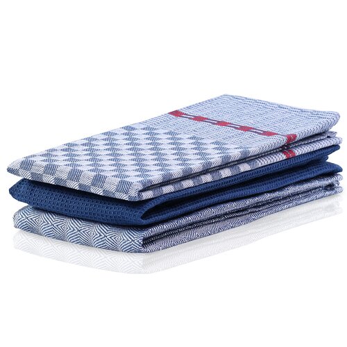 DecoKing Geschirrtuch Louie Blau, 50 x 70 cm, 3-er Set