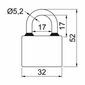 Набір з 3 навісних замків для спільного замикання - "SU" RV.OVAL.32.SET3