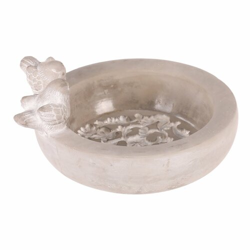 Alimentator pentru păsări din beton Cerc, gri , 25x 22 x 12 cm