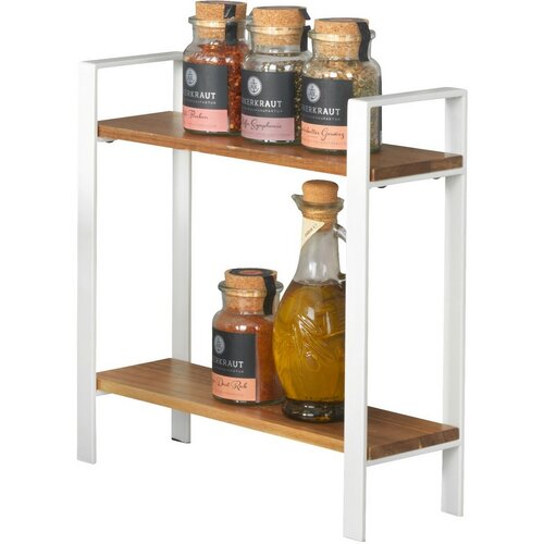 Wenko Louisa akácfa konyhai polc, 2 polc, 32 × 11× 33 cm