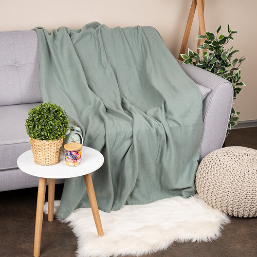 Pătură fleece verde, 130 x 160 cm