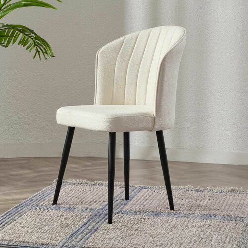 Set de scaune de sufragerie Rubi Cream and Black, 2 buc.