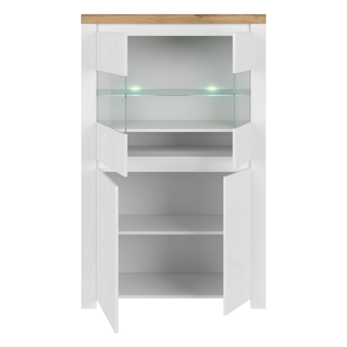 Skříňka VILGO 2D2W, lesklá bílá