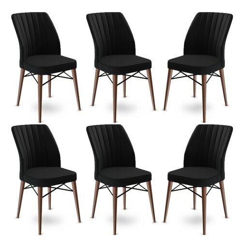 Set de scaune de sufragerie Flex Black, 6 buc.