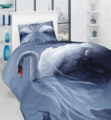 Obliečky Swan 3D, 140 x 200 cm, 70 x 90 cm