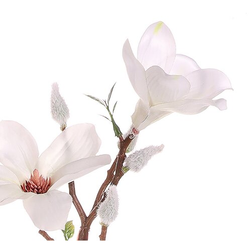 Sztuczna kwiat Magnolia biała, 30 x 10 x 85 cm