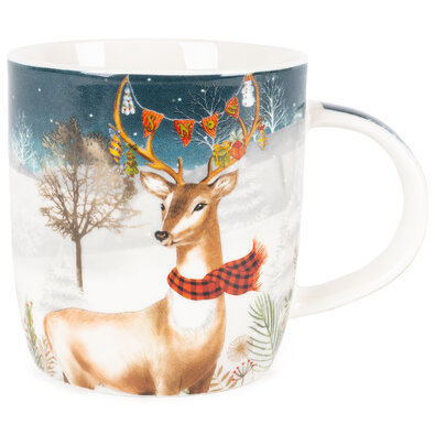 Porzellanbecher Xmas Reindeer, 370 ml