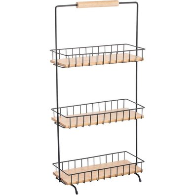 MSV Trzypoziomowy stojak kuchenny Elie 29,5 x 15,5 x 58,5 cm, czarny