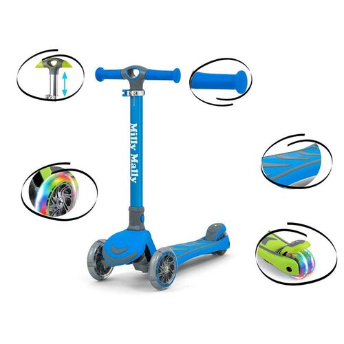 Milly Mally Gyerek roller Scooter Boogie kék, 80,6x 59 x 25 cm