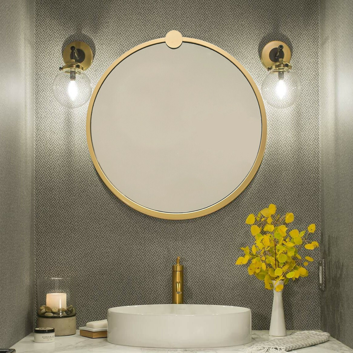 Zrkadlo Gold Metal Ayna 60 cm