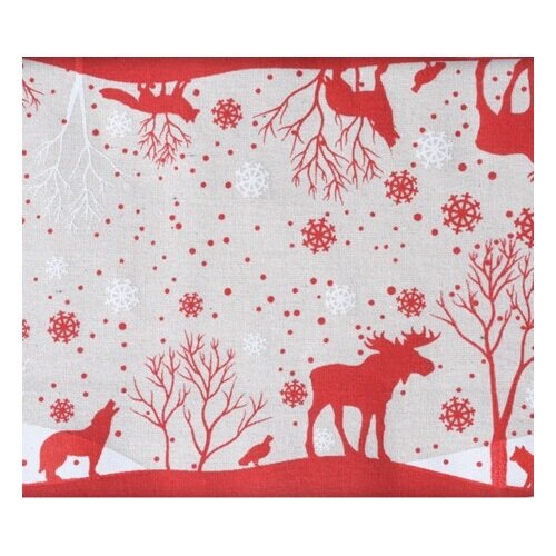 Świąteczny bieżnik na stół Deco Fabric Renifer, 28 x 250 cm
