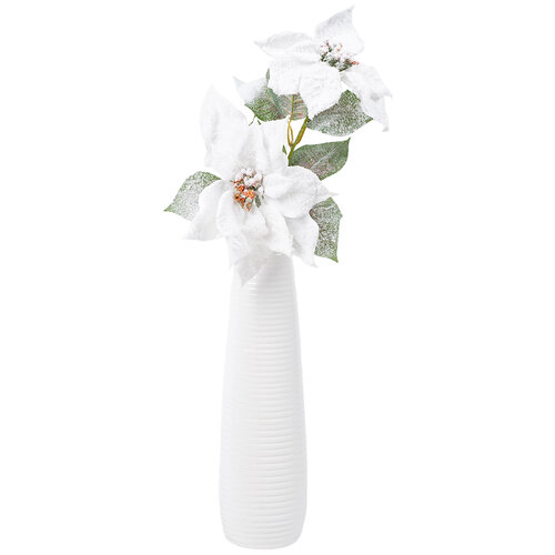 Floare artificială Poinsettia, albă