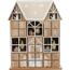 Kalendarz adwentowy z lampkami LED Santa´s house brązowy, 29 x 7 x 37 cm