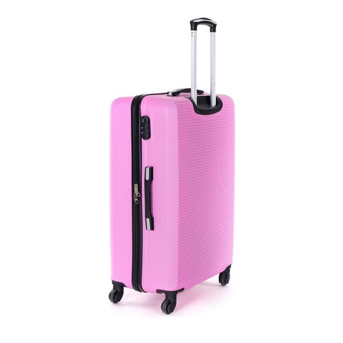 Pretty UP kagyló utazóbőrönd ABS03 L, rózsaszín