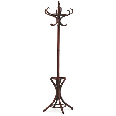 Leseni stojan na obešalnik temno rjava, 52 x 186cm