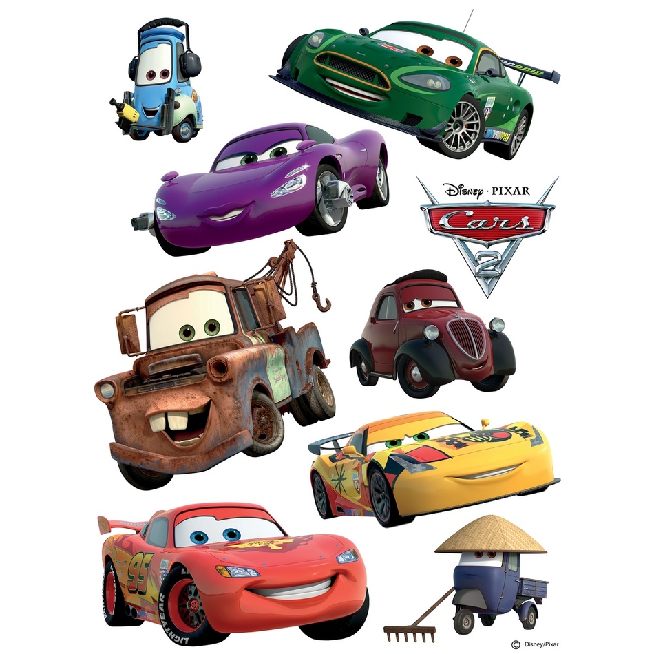 Obrázok AG Design DK 1752 Disney Cars Auta, samolepka na zeď do dětského pokoje 42,5x65 cm