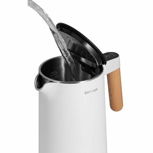 Concept RK3300 Czajnik elektryczny ze stali nierdzewnej Salt & Pepper 1,5 l, biały