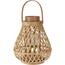 Rattan-Kerzenlaterne Almeria, 25 x 30 x 25 cm, Rattan + Glas