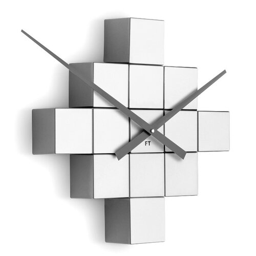 Future Time FT3000SI Cubic silver Designowe zegar samoprzylepny, śr. 50 cm