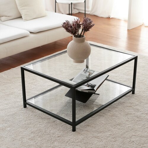 Couchtisch Astra Black mit dunklem Glas