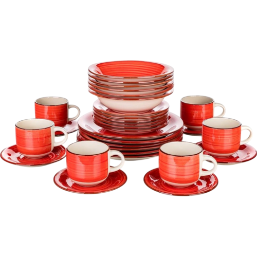 Banquet 30-teiliges Esstischset Spiral Red