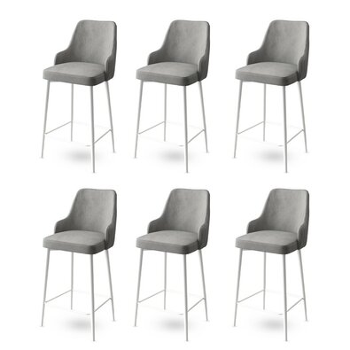 Zestaw krzeseł barowych Enox Grey and White, 6szt.