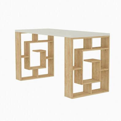 Birou Maze White and Oak