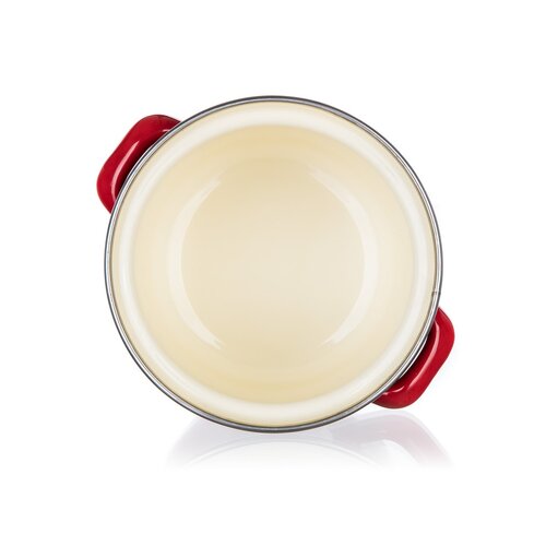 Oală emailată cu capac Banquet Milton roșu, 12 cm, 0,78 l