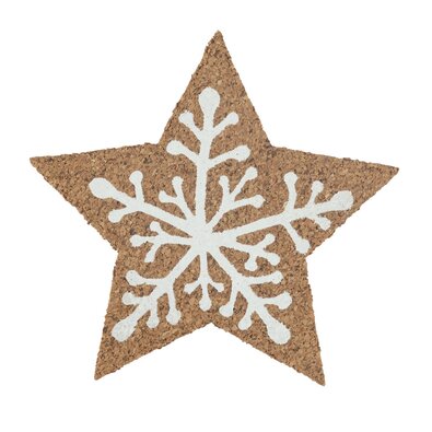 Altom Podkładka korkowa pod kubek Winter star 10 x 10 x 0,3 cm, zestaw 6 szt.