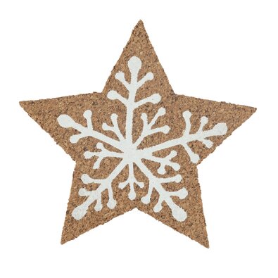 Altom Podstavek za skodelico iz plute Winter star10 x 10 x 0,3 cm, komplet 6 kosov