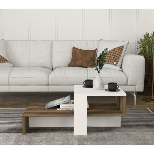 Konferenčný stolík Chain White and Walnut