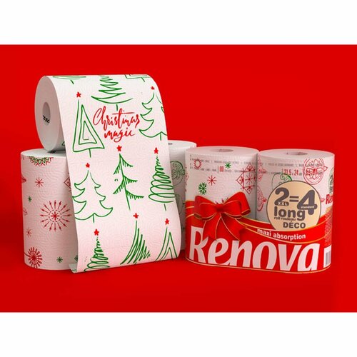 Renova Küchen-Weihnachtspapierwischer 2-lagig , 2 Rollen