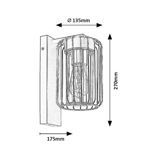 Rabalux 77106 nástěnná venkovní lampa Tarpa, E27, 1x max. 40W, IP44