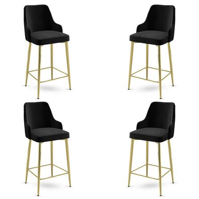 Enox Black and Gold bárszék szett, 4 db