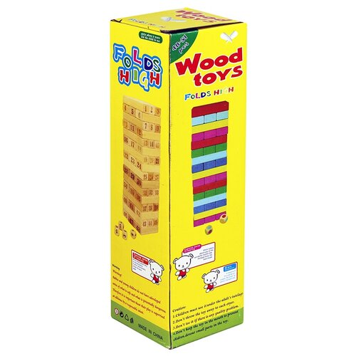 Wood Toys Jenga fatorony, színes
