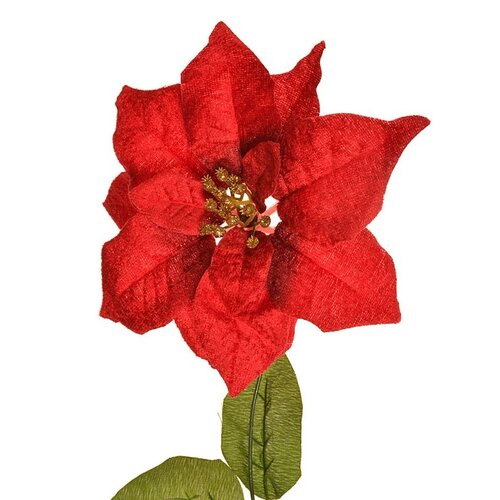 Trandafir de Crăciun, din catifea, 3 flori,roșu, 20 x 60 cm