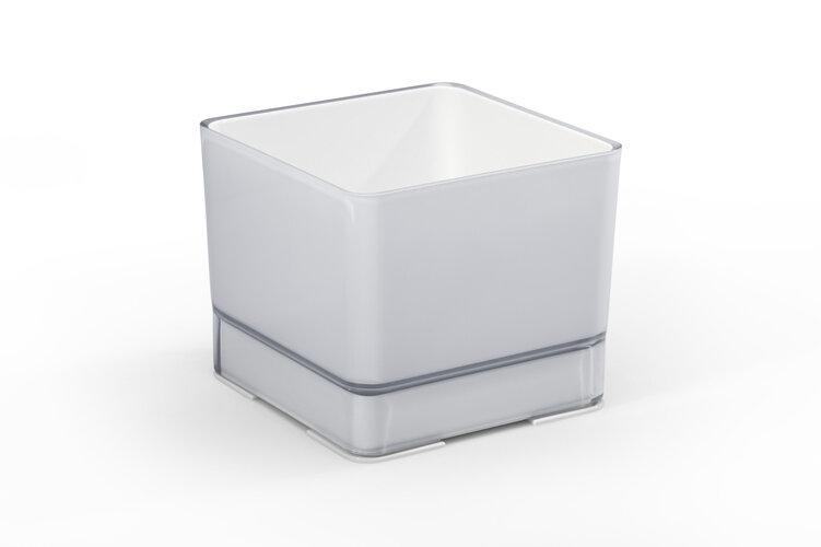 Doniczka osłonka plastikowa Cube 120, jasnoszara