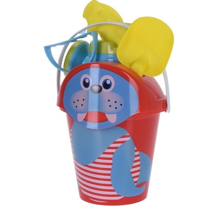 Detský plážový set Mrož červená, 6 ks