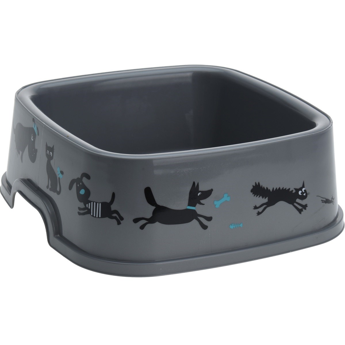 Miska pre domácich miláčikov Cane, sivá, 19,5 x 19,5 cm