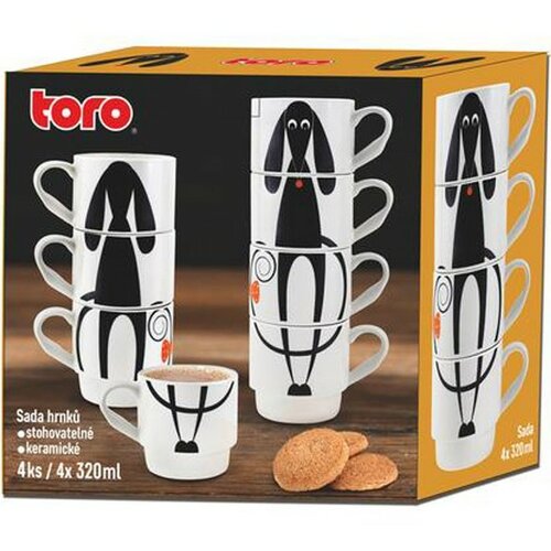 Toro 4dílná sada hrnků Pes, 320 ml