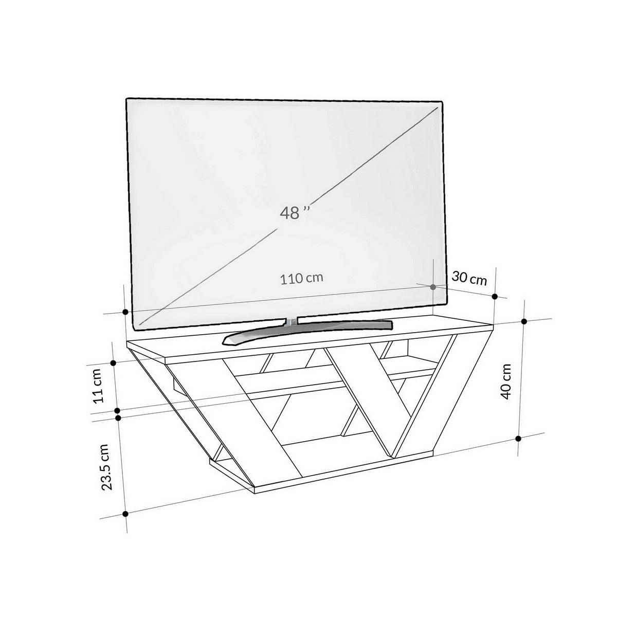 Televízny stolík Pipralla Carrara Marble